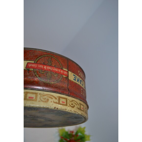 Vintage Kitschy Primitive Americana 1920s Fruit Cake Ward Baking Company Tin - Picture 5 of 6